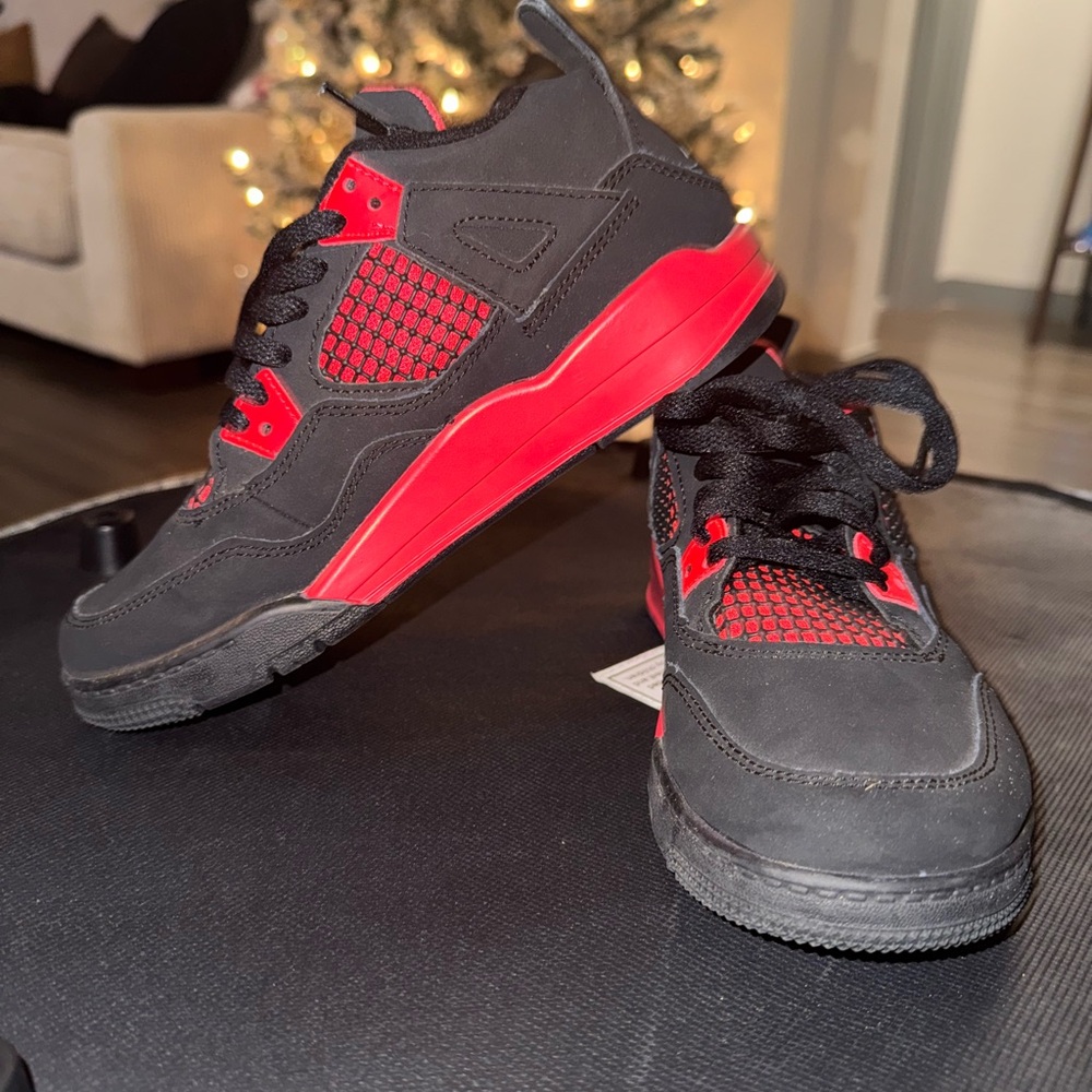 Jordan Kids Black and Red Sneakers